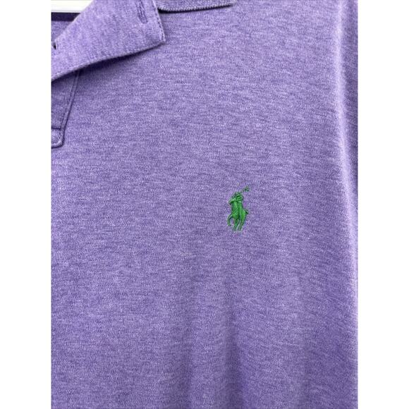 Polo Ralph Ralph Shirt XXL Custom Fit Purple Short Sleeve Green Pony Golf 2XL - Picture 3 of 13